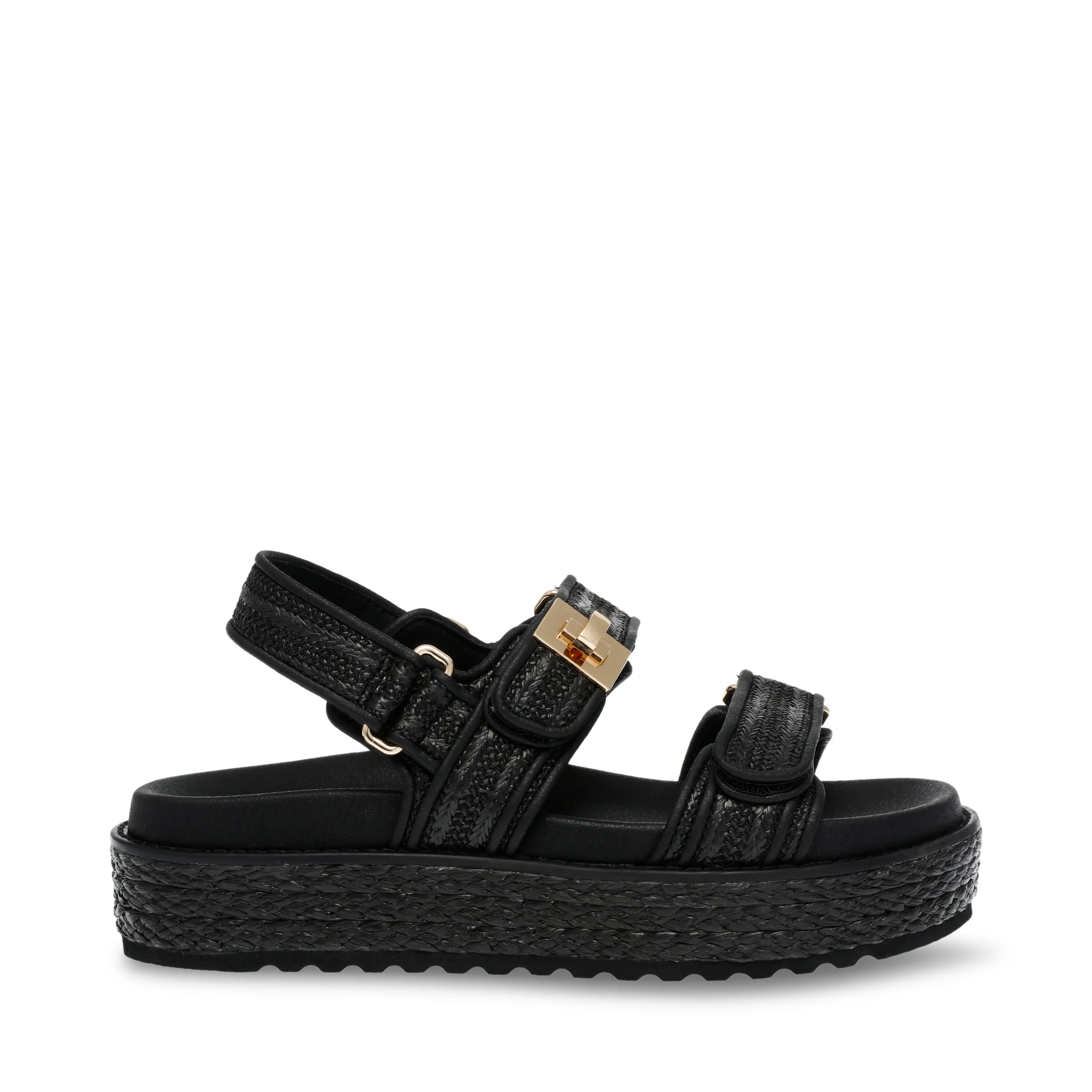 Bigmona Sandalo Nero Raffia