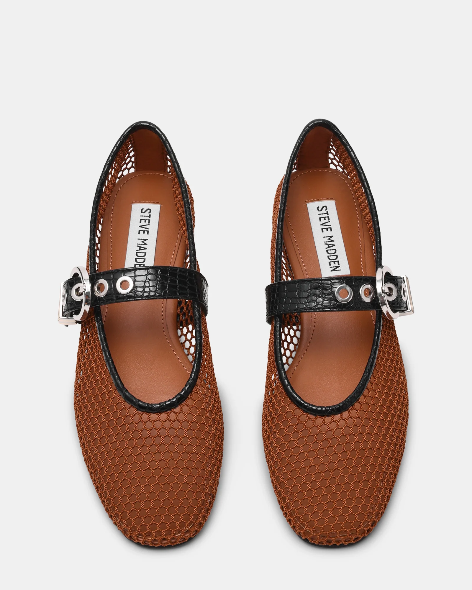 Lucia Mesh Ballerina Cognac Nero - Image 4