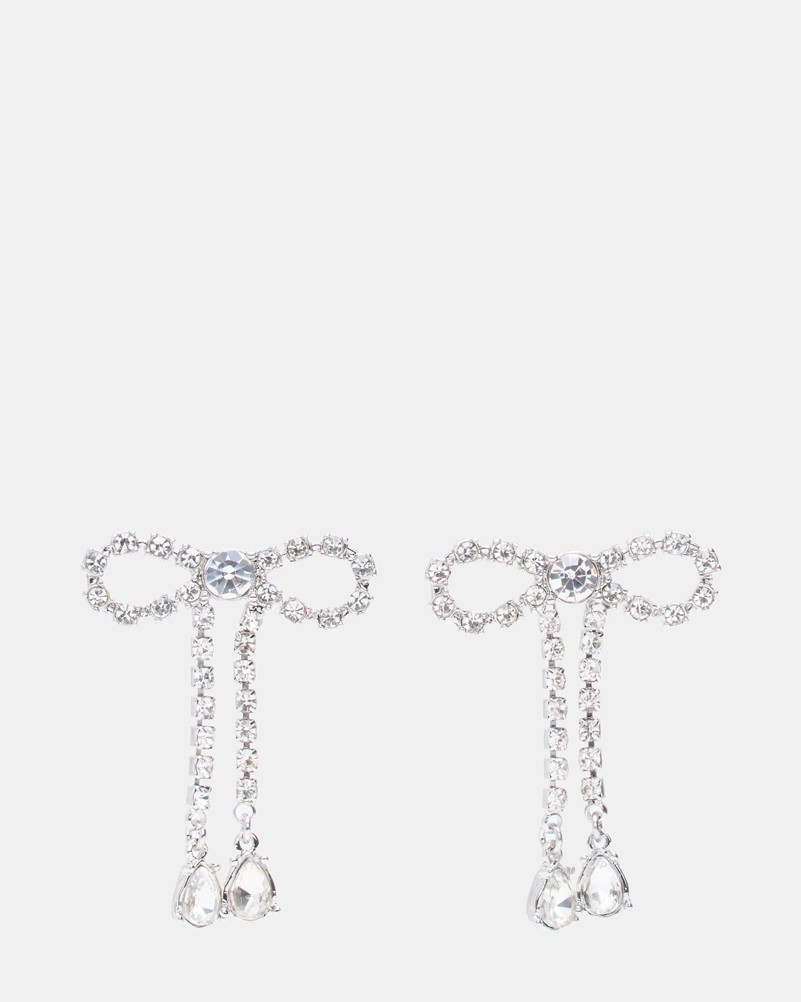 Orecchini Fiocco con Strass Argento